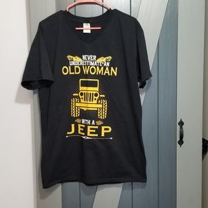 Women's JEEP Black Tee Shirt NEW LG